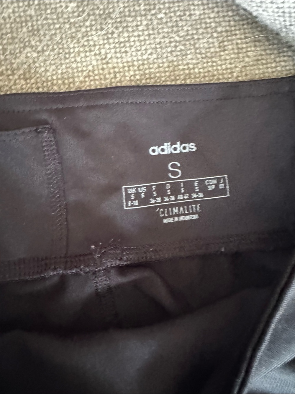adidas Black Leggings with White Logo Print - Picture 2 of 3